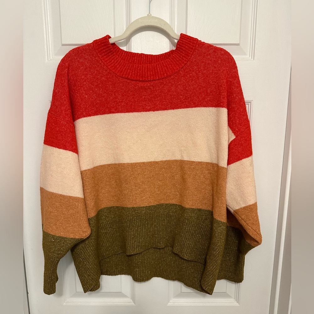 Target “A New Day” Red/Brown Colorblock Sweater
